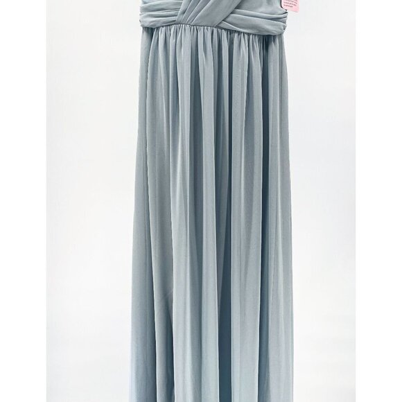 Dessy Collection Sleeveless Chiffon Draped V-Neck Surplice Maxi Dress Mist 2894 - Picture 6 of 11